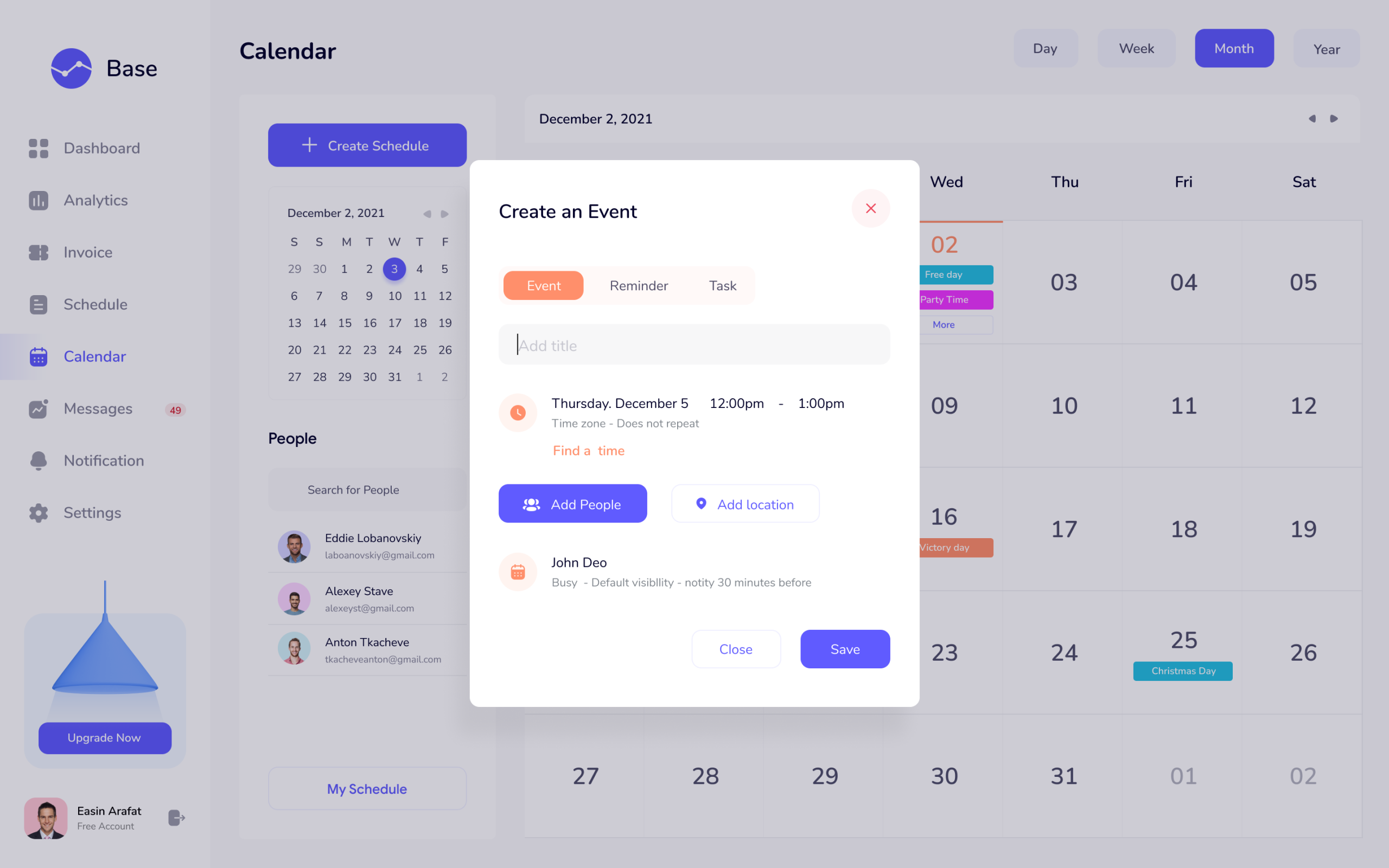Create event